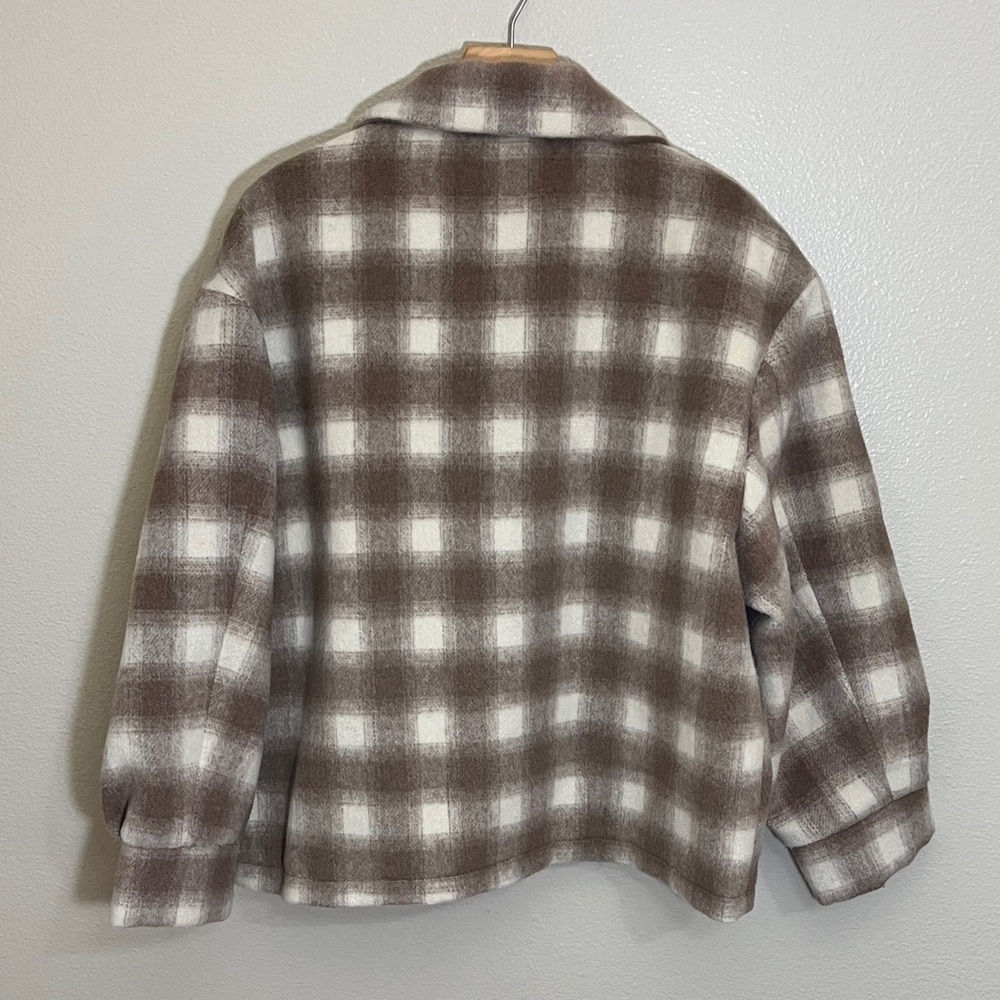 Vigoss Brown Cream Checkered Button Jacket - Picture 9 of 16